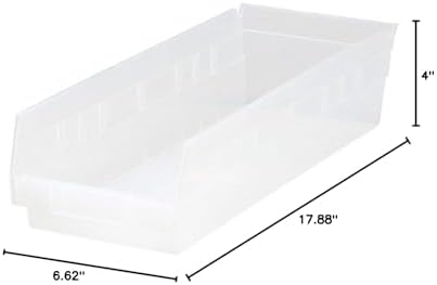 Quantum Storage QSB104 Heavy-Duty Nesting Plastic Shelf Bins for Pharmacy, Ho...