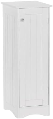 RiverRidge Ashland Single Door Slim Bathroom Storage Cabinet, White