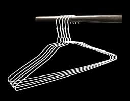 100 Standard White Clothes Hangers - 18" White Wire Hangers