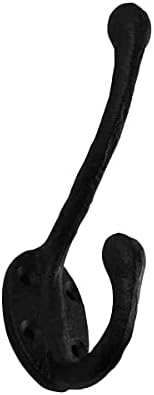 Renovators Supply Manufacturing Double Wall Hook, Wrought Iron Black Powder C...