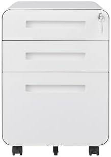Garvee 3 Drawer File Cabinet with Lock, Fully Assembled