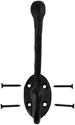 Renovators Supply Manufacturing Double Wall Hook, Wrought Iron Black Powder C...
