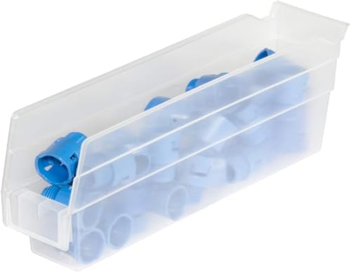 Akro-Mils 30110 Heavy Duty Plastic Shelf Bins, 12"x 3"x 4", Cl...