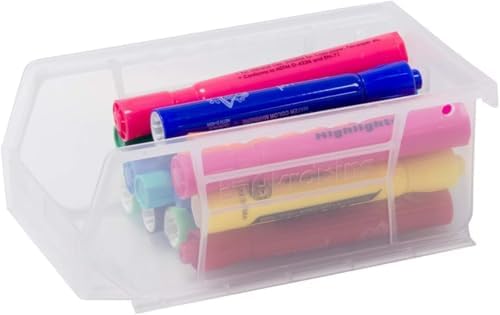 Akro-Mils 30220 AkroBins Plastic Storage Bins, 7"x4"x3", Clear, 24-Pack
