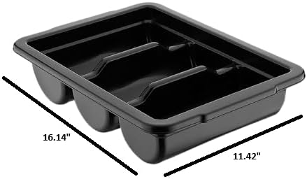 2 Pack - Cutlery Bin with Lid, Commercial 3-Compartment Flatware Tray with Co...