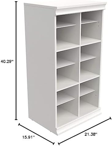 ClosetMaid Modular Storage Shelf Unit with 12 Adjustable Shelves & Divide...