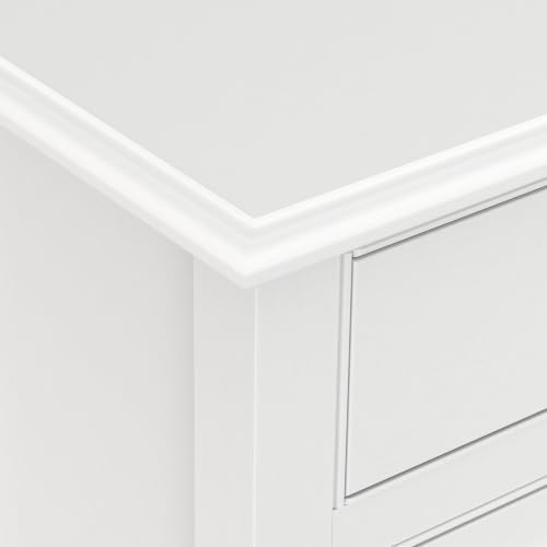 SIMPLIHOME Connaught 40" Wide Solid Wood Storage Cabinet in White