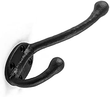 Renovators Supply Manufacturing Double Wall Hook, Wrought Iron Black Powder C...
