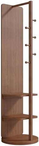 BOWEI Solid Wooden Coat Rack, Free Standing Coat Stand with Full Length mirro...