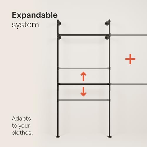 pamo Wall Mounted Clothing Rack – 87" W x 87" H, 750 lbs