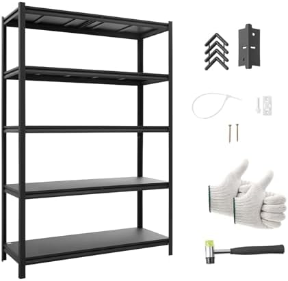 VEVOR Storage Shelves, 5-Tier Adjustable, 2500 lbs Capacity, Heavy Duty Garag...
