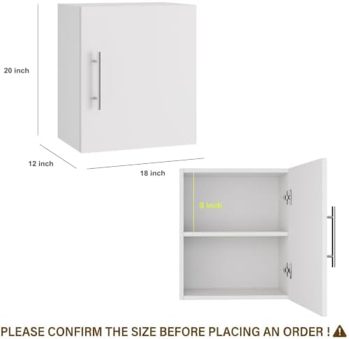 Small Wall Cabinet set of 3, 18" W x 12" D x 20" H Wooden Wall...