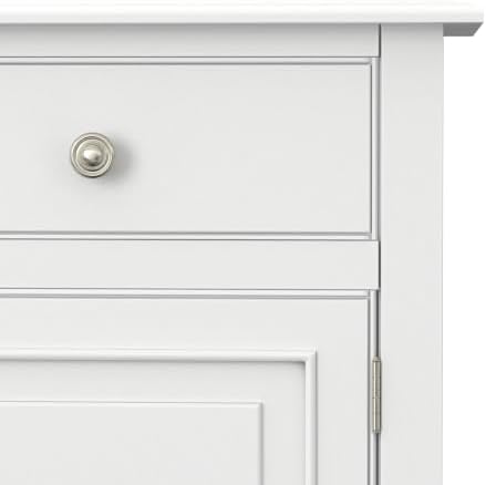 SIMPLIHOME Connaught 40" Wide Solid Wood Storage Cabinet in White