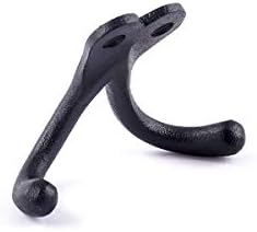 Renovators Supply Manufacturing Double Wall Hook, Cast Iron Black Powder Coat...