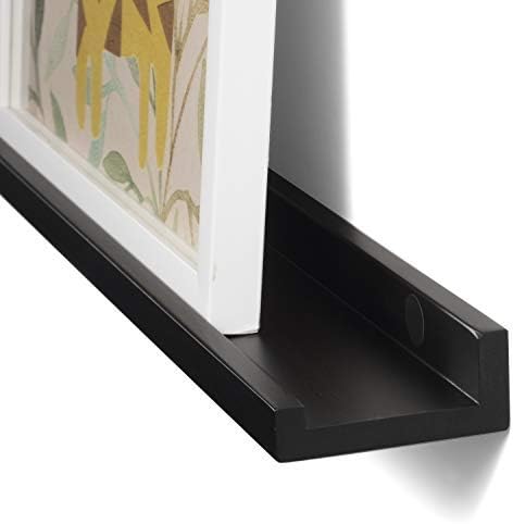 Wallniture Denver 46" Black Floating Shelf for Wall Collage, Picture Led...