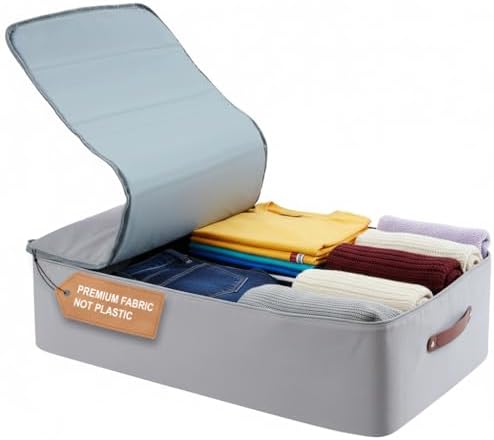 Under Bed Storage Container – Foldable Underbed Storage Bin for Clothes &...