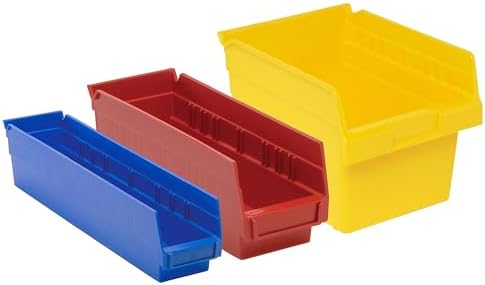 Quantum Storage QSB104 Heavy-Duty Nesting Plastic Shelf Bins for Pharmacy, Ho...