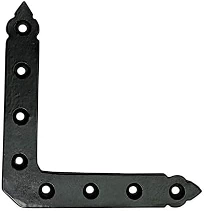 Adonai Hardware Ahi Dummy Corner Strap (4 Inch x 12 Pack, Black Powder Coated)