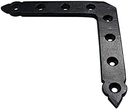 Adonai Hardware Ahi Dummy Corner Strap (4 Inch x 12 Pack, Black Powder Coated)