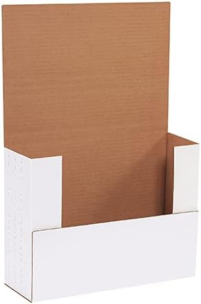 100-12 1/8" x 9 1/8" x 2" White Multi Depth Bookfold Mailer Fo...