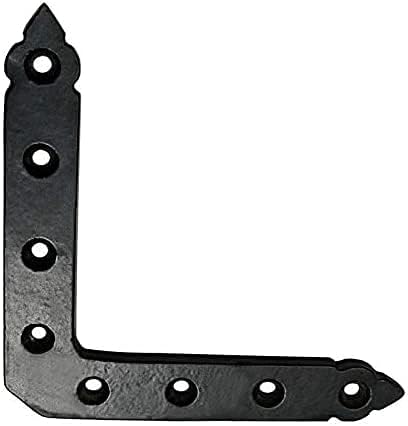 Adonai Hardware Ahi Dummy Corner Strap (4 Inch x 12 Pack, Black Powder Coated)