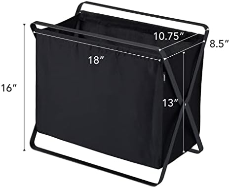 Yamazaki Home Tower Space Saving Storage Hamper - Floor, 16" - Steel - 8...