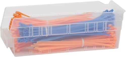 Akro-Mils 30110 Heavy Duty Plastic Shelf Bins, 12"x 3"x 4", Cl...