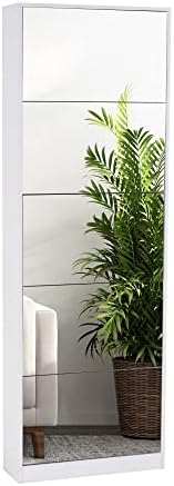 Mirror Shoe Cabinet, Hidden Shoe Storage Organizer with Flip Drawers Door, 5 ...