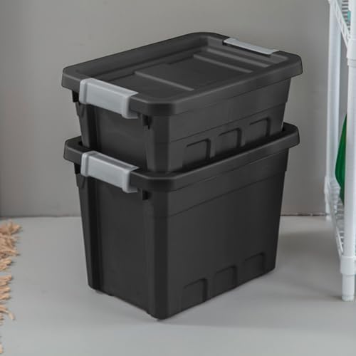 Sterilite Stacker Tote with Latching Lids for Garage, 4 Gallon, 24-Pack