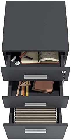 Modern Designs Lazio Black File Cabinet, Filing Cabinets for Home Office, Dra...