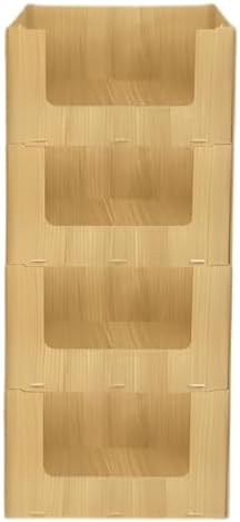 Skywin Wooden Stackable Storage Bins Open Front for Pantry Storage, 4 Pack