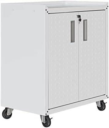 Manhattan Comfort Fortress Rolling Garage Storage Cabinet with 2 Adjustable S...