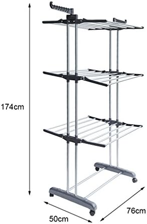 Foldable, Rolling, Stainless Steel Rods & Compact Storage Laundry Clothes...
