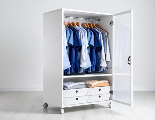 Bella White Modular Box Stackable Storage Bins with Lids Bathroom Organizer K...