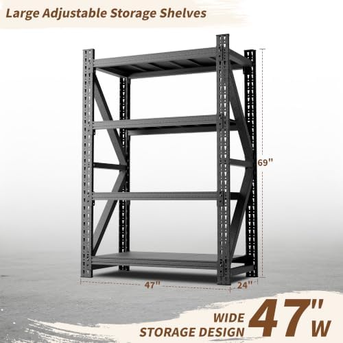 Heavy Duty Garage Shelving, Metal Storage Shelves, 5000 LBS