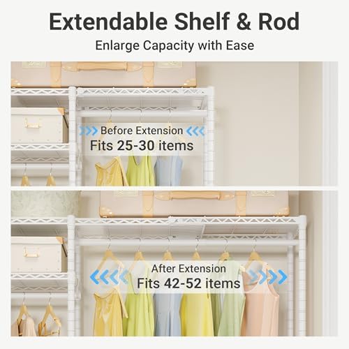 VIPEK X20 Expandable Metal Clothing Rack Adjustable from 3'3" to 4