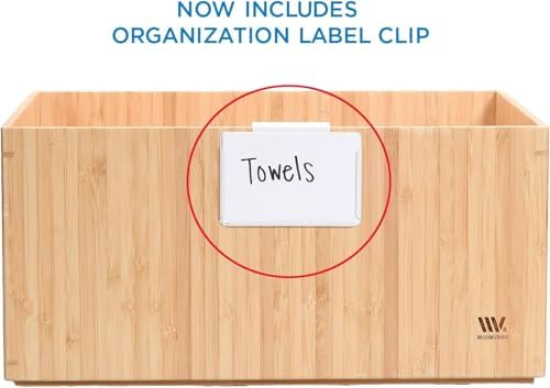MobileVision Bamboo Bathroom Bin Organizer for Toiletries, Make Up & Cosm...