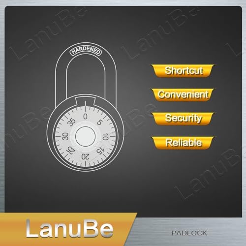 LanuBe Lock Standard Dial Combination Padlock 48 Pack Wide 2-in Black Dial