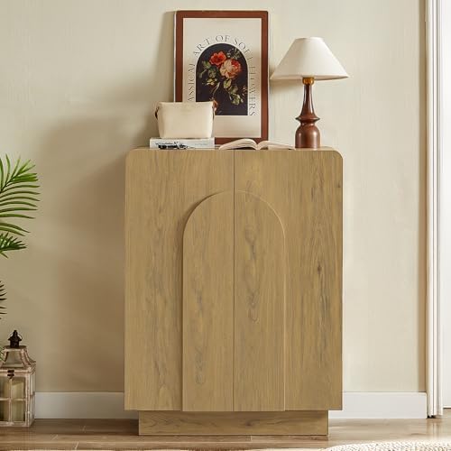 ONBRILL Shoe Storage Cabinet,13.8" D x 31.6" W x 43.3" H, Oak