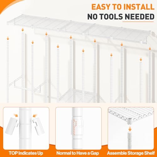 Raybee Clothes Rack with Cover, Portable Closet 1200LBS Adjustable Shelves