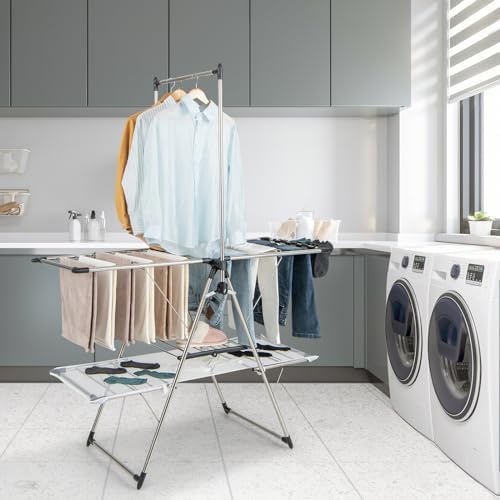 Tangkula Freestanding Foldable Clothes Drying Rack
