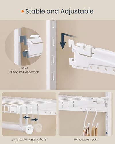 SONGMICS HOME Closet System, Closet Insert Organizer, 4-8 ft Closet Shelves