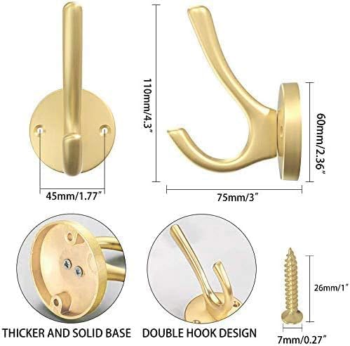 Coat Hooks for Hanging Coat Hooks for Wall Mounted Brass Wall Hooks Heavy Dut...
