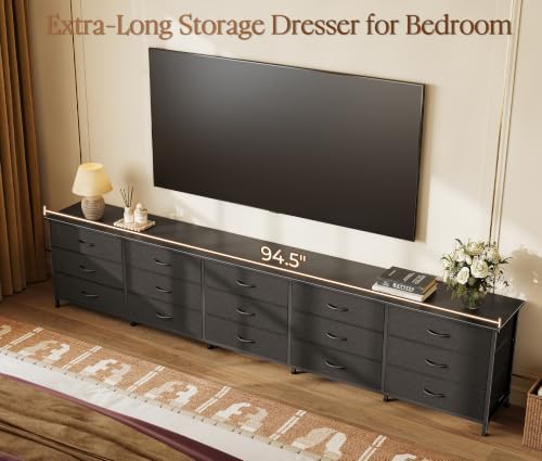 Huuger 94.5 Inch Extra Long Dresser for Bedroom, Large Dresser for Closet