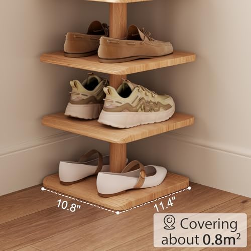 6-Tier Vertical Shoe Rack, Narrow Shoe Tower for Small Space