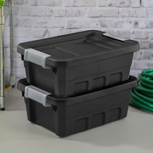 Sterilite Stacker Tote with Latching Lids for Garage, 4 Gallon, 24-Pack