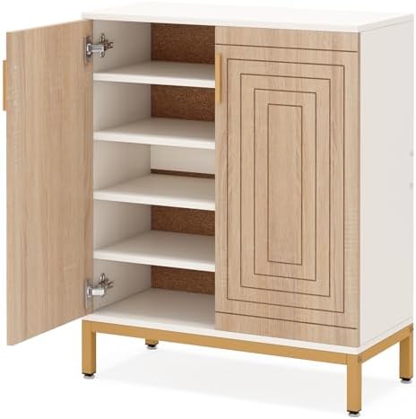Tribesigns Shoe Cabinet with Doors, 20 Pairs Entryway Shoe Storage Cabinet wi...