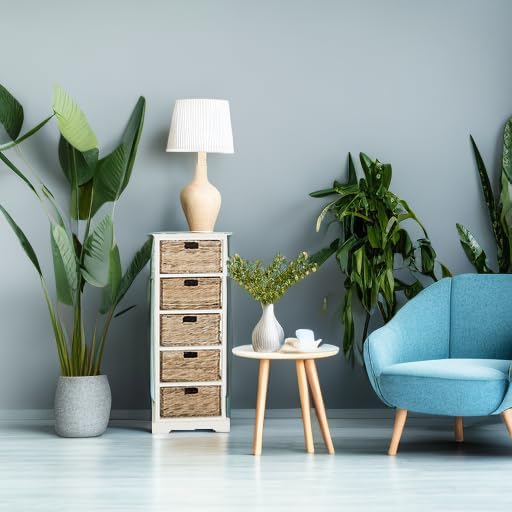 SAFAVIEH Vedette 5-Basket Wood Dresser Chest, 46" Vintage White AMH5739B
