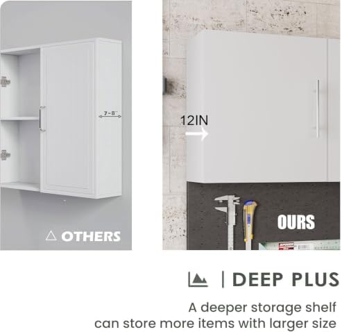 Small Wall Cabinet set of 3, 18" W x 12" D x 20" H Wooden Wall...