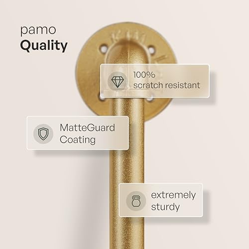 pamo Gold Clothing Rack Wall Mounted – 117" W × 87" H, 750 lbs